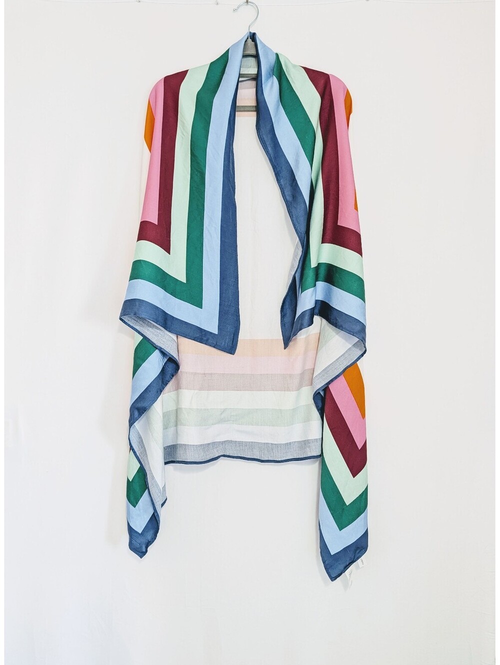 Solid & Striped Colorblock Striped Oversized Shawl Wrap Cover Up One Size